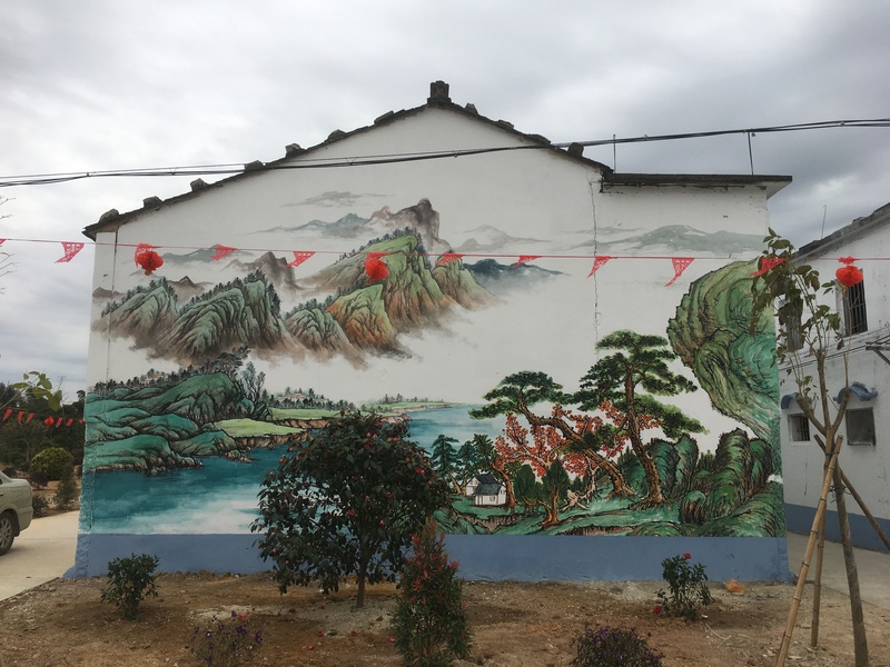 揭阳新农村墙绘--文化墙墙绘壁画文化墙彩绘美丽乡村墙绘