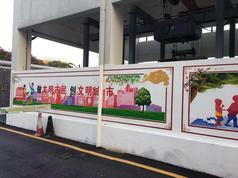 文化墙墙绘,壁画制作垃圾分类墙绘
