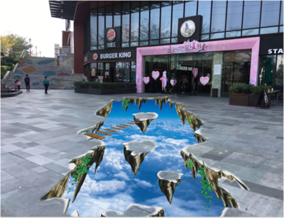 广场门口精彩地画